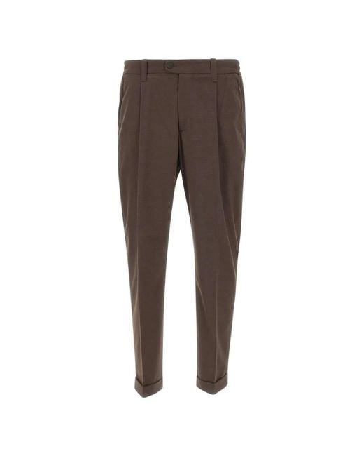 Pantaloni Con Pieghe di Devore in Gray da Uomo