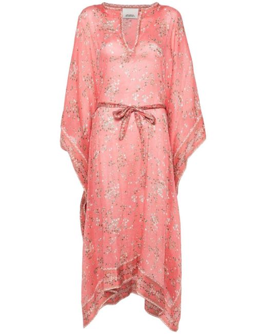 Isabel Marant Amory Crêpe Maxi-jurk in het Pink