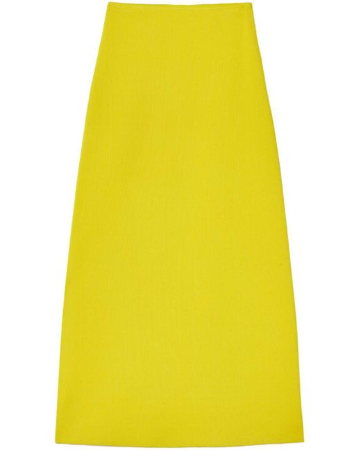 Jupe mi-longue à coupe évasée Jil Sander en coloris Yellow