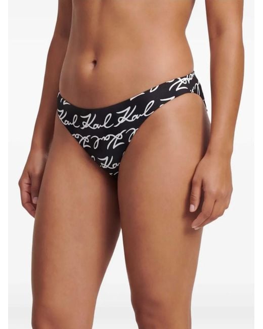 Karl Lagerfeld Black Signature Bikini Bottoms