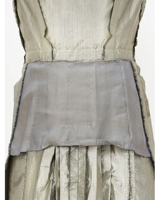 Maison Margiela Metallic Midi Dress With Patchwork Design