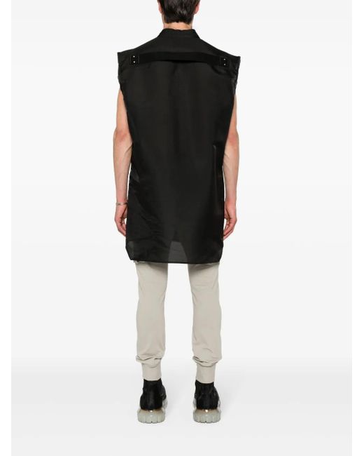 Rick Owens Black Raw Cut-Detailing Vest for men