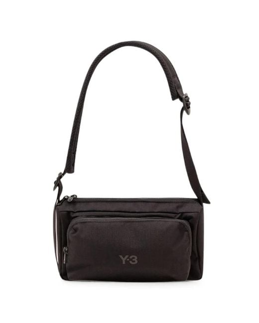 Y-3 Black Logo-Print Crossbody Bag for men