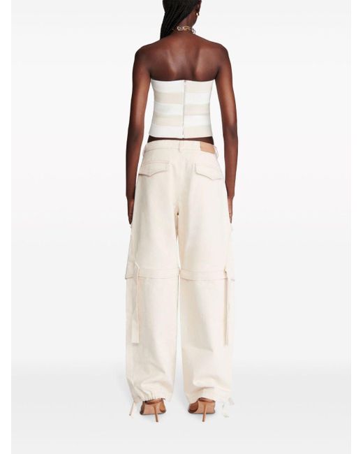 Dion Lee White Cropped Interwoven Bustier Top