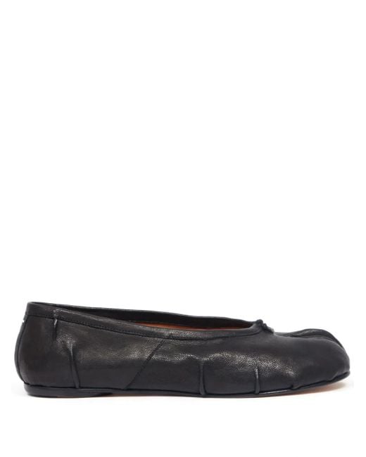Maison Margiela Gray Nappa Leather Tabi Ballerina Flats