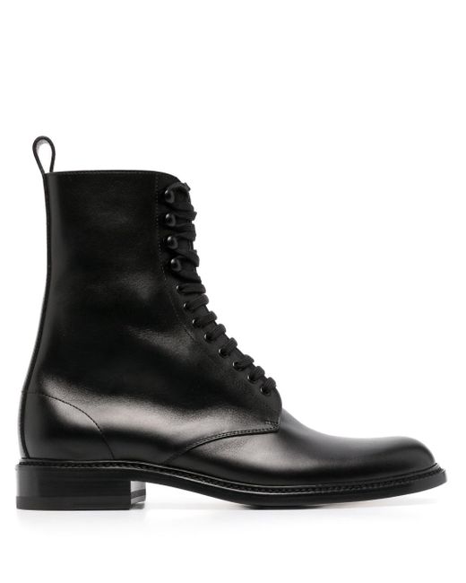 Saint Laurent Black Lace-up 35mm Leather Boots for men