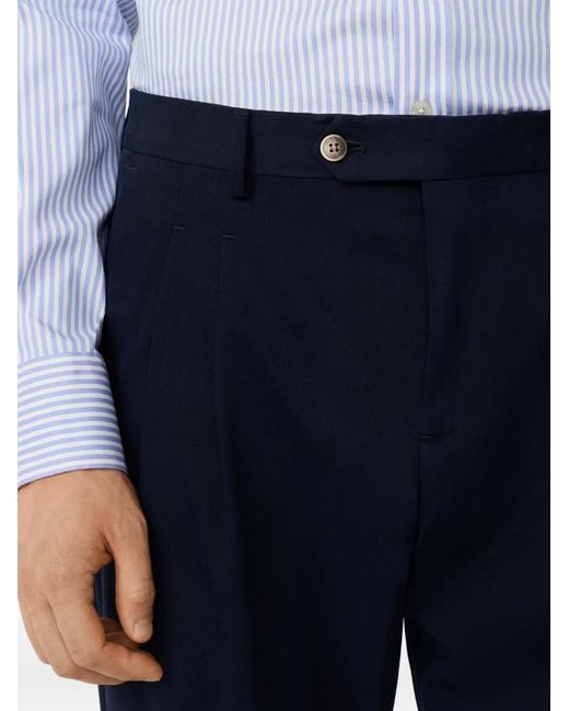 Hackett Blue Double-Pleat Trousers for men