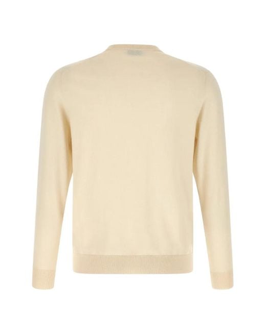 Ballantyne White Argyle-Pattern Crew-Neck Sweater for men