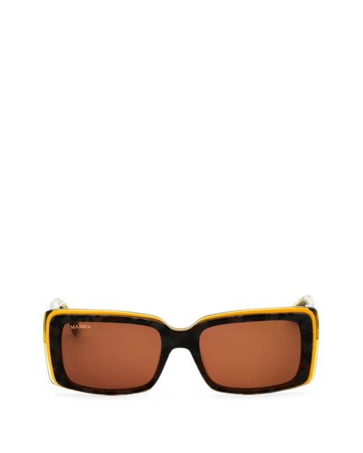 MAX&Co. Brown Rectangle-Frame Sunglasses