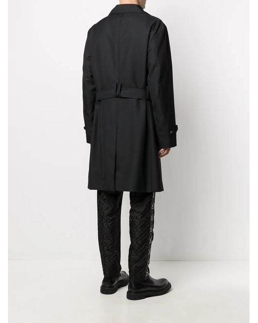 Dolce & Gabbana Black Belted Trench Coat for men