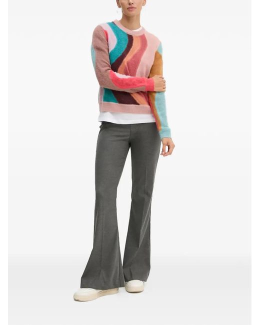 Paul Smith White Wave-Pattern Sweater