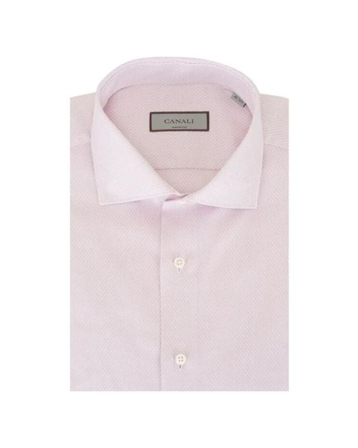 Canali Pink Buttoned Cotton Shirt for men