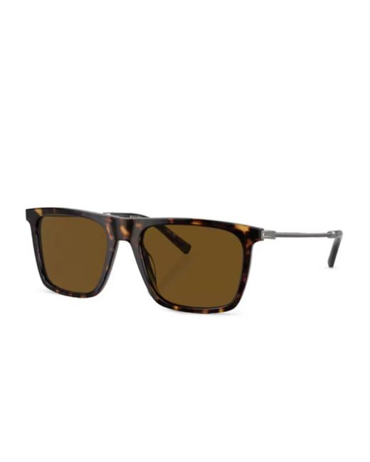メンズ BVLGARI スクエアフレーム サングラス Brown