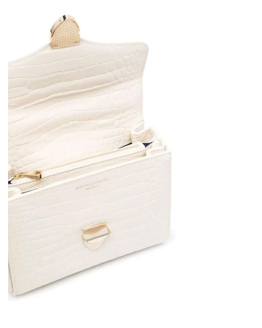 Aspinal White Midi Mayfair Top-Handle Bag