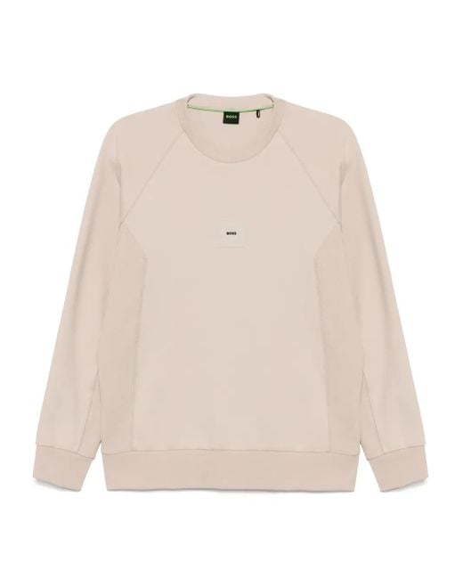 Boss Natural Stretch-Jersey Sweatshirt for men