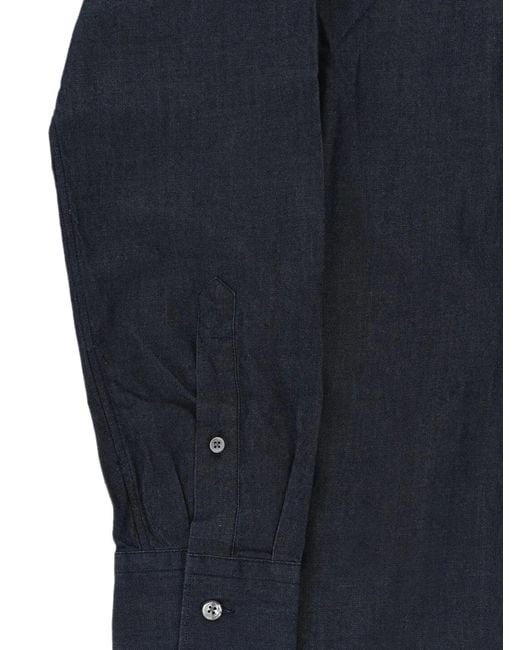 Corneliani Blue French-Collar Lightweight Shirt for men