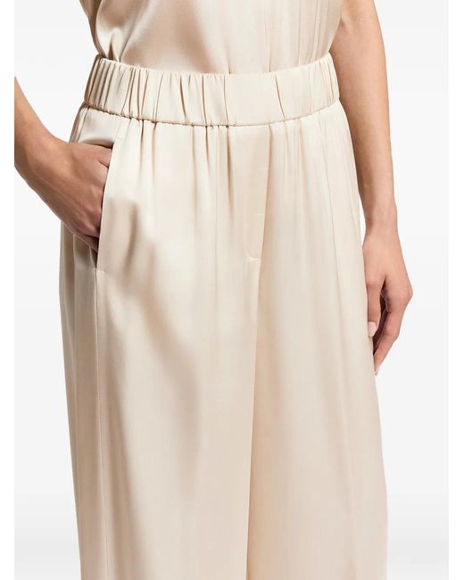 Peserico Natural Elasticated-Waist Satin Trousers