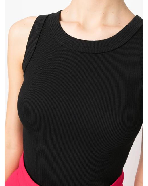 Styland Black Ribbed Knit Tank Top
