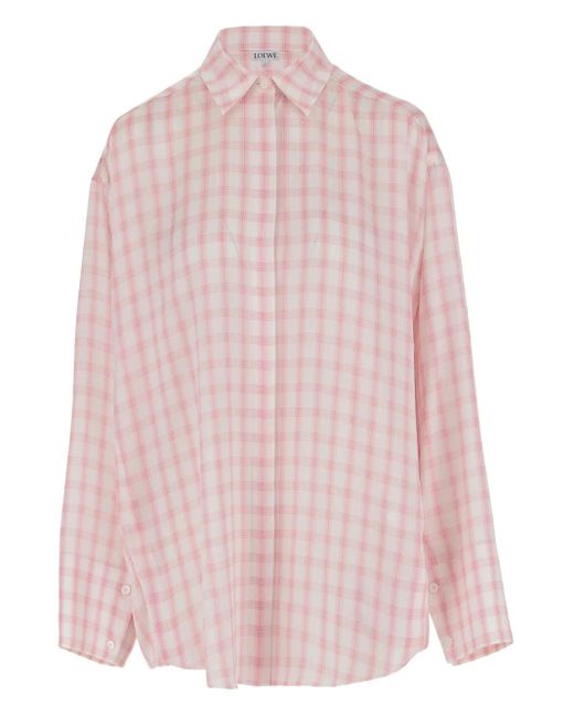 Loewe Pink Hemd Mit Karomuster