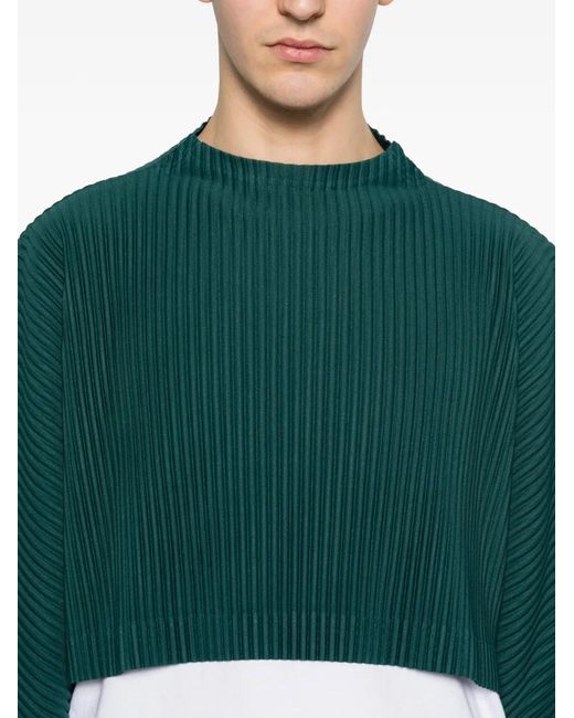 Homme Plissé Issey Miyake Green Pleated Top for men