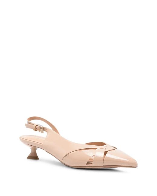 Keys Pink Crossover-Strap Slingback Pumps