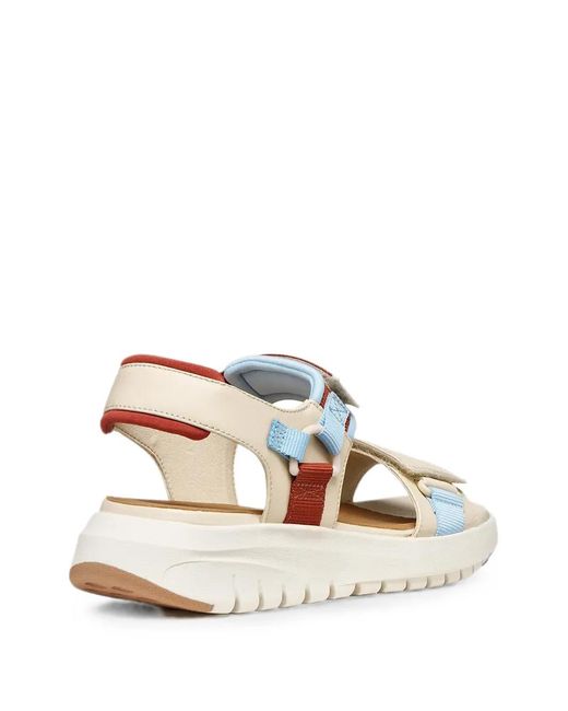 Geox White Flextride S Touch-Strap Sandals