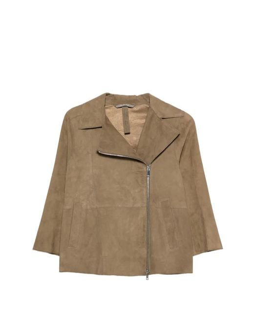 The Jackie Leathers Natural Gaia Suede Jacket