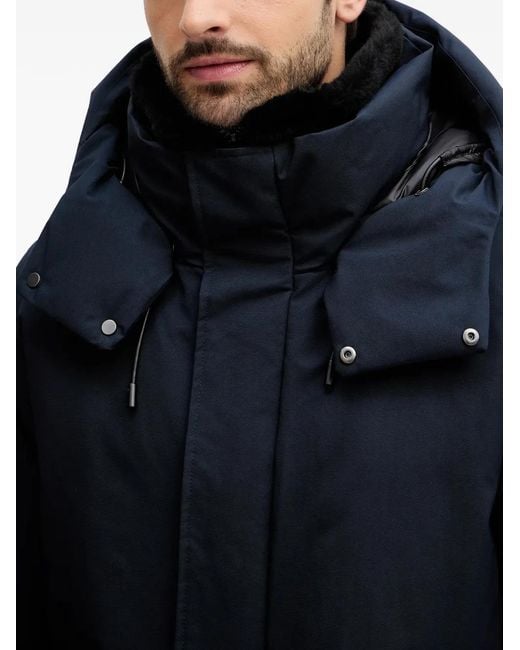 Mackage Blue Sullivan Hooded Zip Coat for men