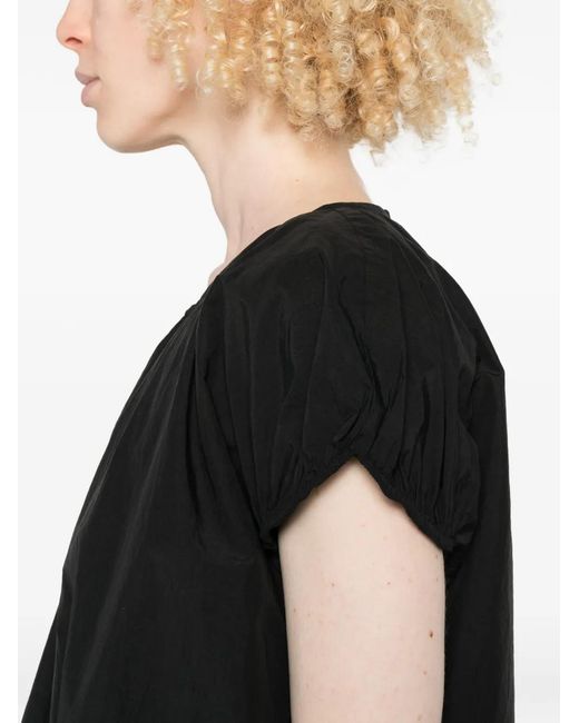 Psophia Black Crew-Neck Blouse