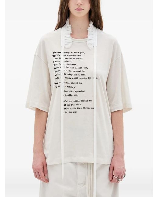 Ann Demeulemeester テキストプリント Tシャツ White
