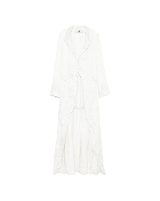 Marc Le Bihan White Crinkled Coat