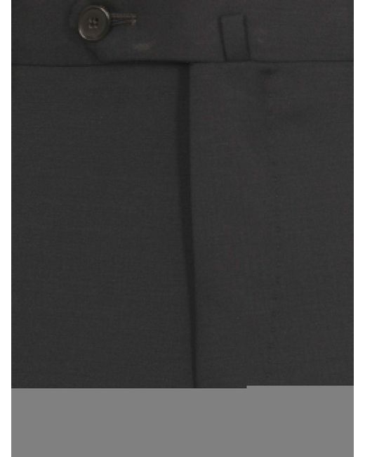 Caruso Black Notched-Lapel Single-Breasted Suit for men