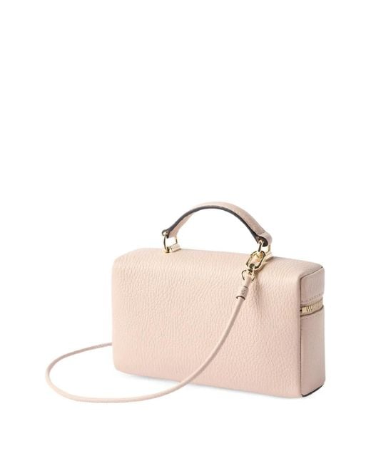 Furla Pink Camelia Grained-Leather Mini Bag