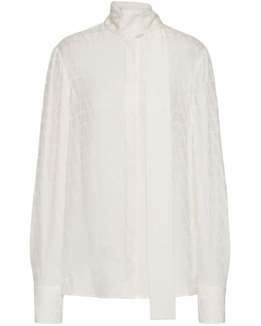 Valentino Garavani White Toile Iconographe-print Silk Shirt