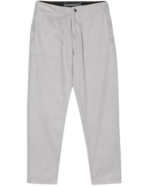 Stone Island Gray Mid-rise Tapered Trousers for men