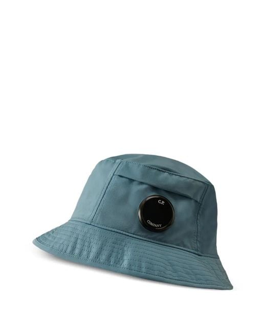 C P Company Blue Chrome-R Pocket-Lens Bucket Hat for men