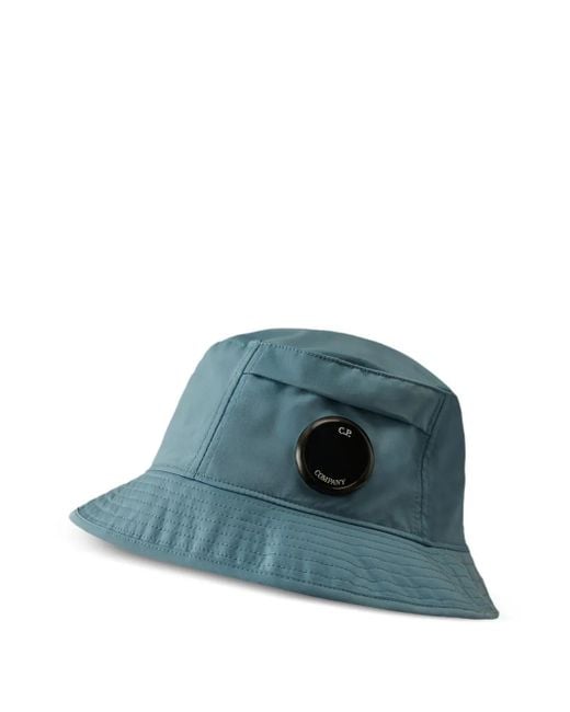 C P Company Blue Chrome-R Pocket-Lens Bucket Hat for men