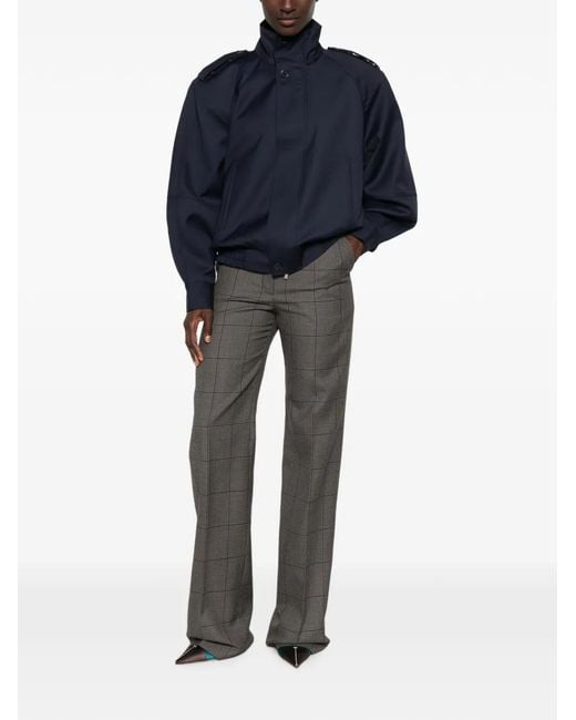 Mugler Gray Houndstooth-Pattern Tailored Trousers