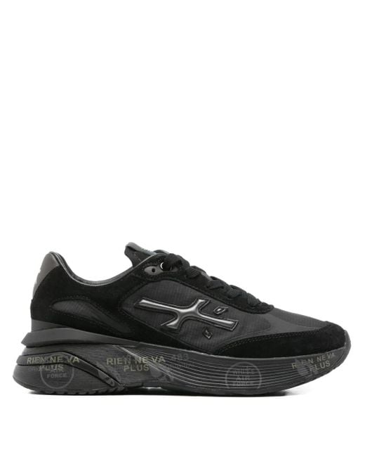 Premiata Black Moeround Appliqué Sneakers