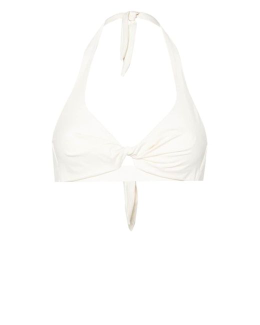 Mc2 Saint Barth White Tristan Halterneck Bikini Top