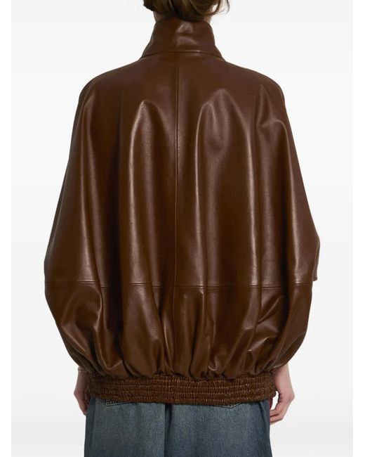 Balenciaga Brown Cocoon Leather Jacket