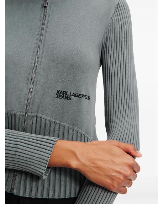 Karl Lagerfeld Blue Utility Zip-Up Jumper