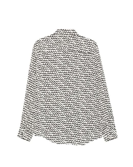 Patrizia Pepe White Blouse À Imprimé Peau De Serpent for men