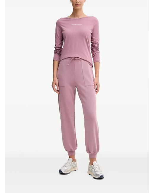 EA7 Pink Drawstring-Fastening Track Pants