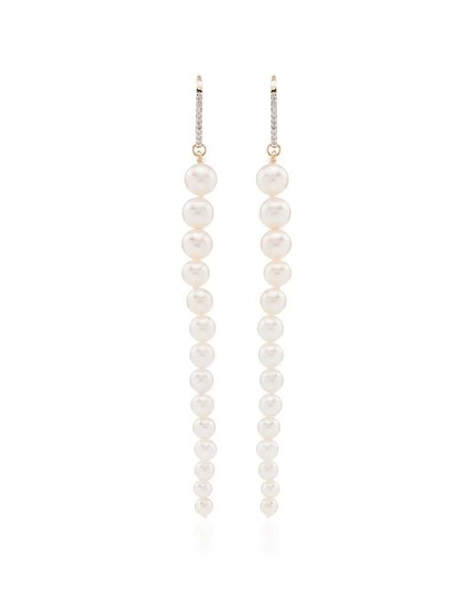 Mateo White 14Kt Pearl And Diamond Drop Earrings