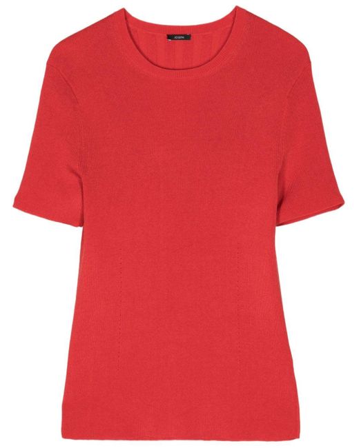 Joseph Red Knitted Short-sleeve Top