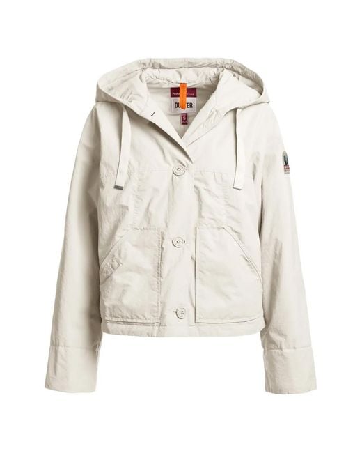 Parajumpers White Hooded Pocket Jacket