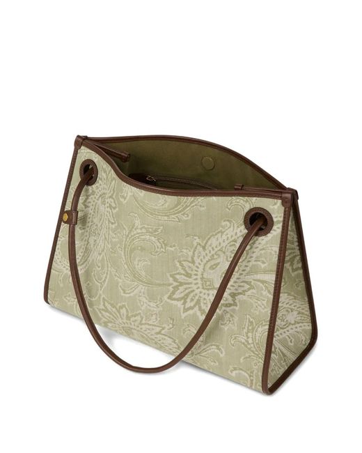 Etro Blue Medium Eyes Jacquard Denim Tote Bag