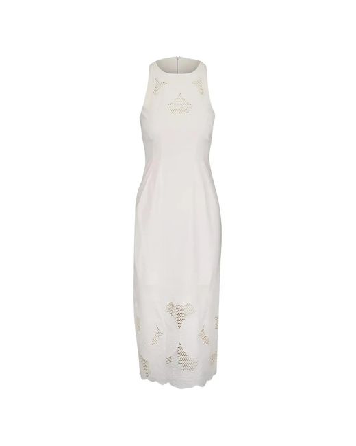 Veronica Beard White Broderie-Anglaise Sleeveless Dress