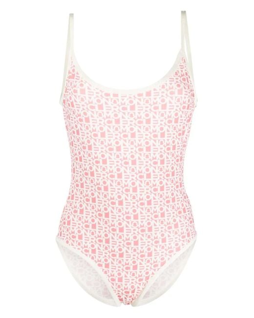 Moncler Pink Logoed One-piece Swimsuit